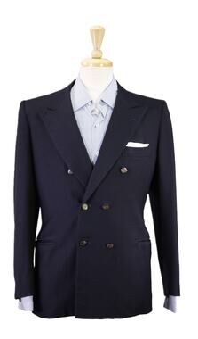 Bespoke Tailored Handmade in Italy Milian Double Breasted Wool Blazer Jacket 38S